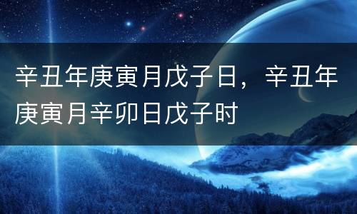 辛丑年庚寅月戊子日，辛丑年庚寅月辛卯日戊子时
