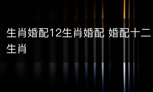 生肖婚配12生肖婚配 婚配十二生肖