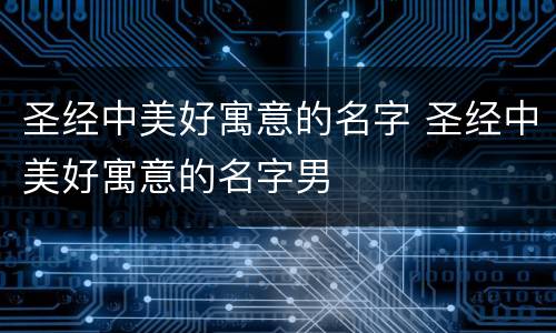 圣经中美好寓意的名字 圣经中美好寓意的名字男