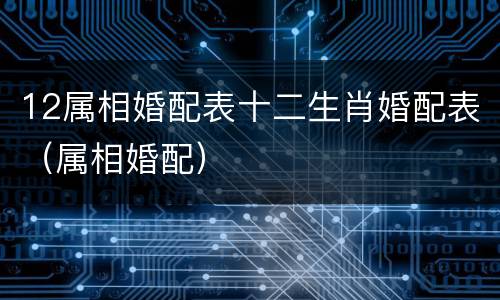 12属相婚配表十二生肖婚配表（属相婚配）