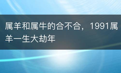 属羊和属牛的合不合，1991属羊一生大劫年