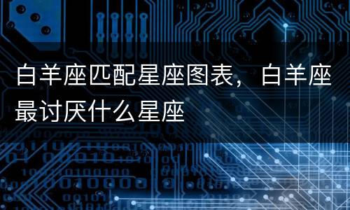 白羊座匹配星座图表，白羊座最讨厌什么星座