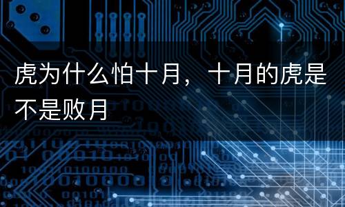 虎为什么怕十月，十月的虎是不是败月