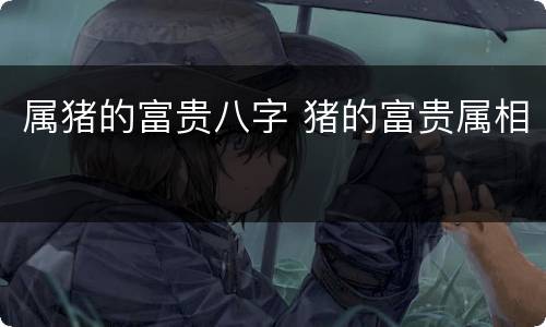 属猪的富贵八字 猪的富贵属相