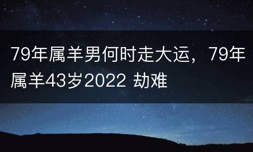 79年属羊男何时走大运，79年属羊43岁2022 劫难