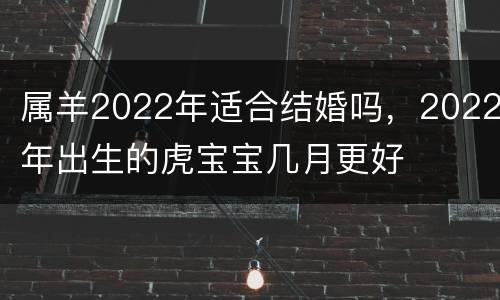 属羊2022年适合结婚吗，2022年出生的虎宝宝几月更好