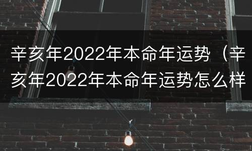 辛亥年2022年本命年运势（辛亥年2022年本命年运势怎么样）