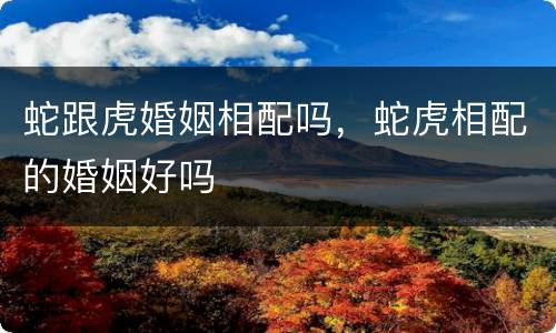 蛇跟虎婚姻相配吗，蛇虎相配的婚姻好吗