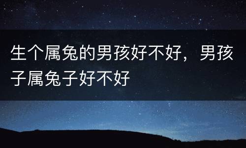 生个属兔的男孩好不好，男孩子属兔子好不好