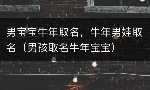 男宝宝牛年取名，牛年男娃取名（男孩取名牛年宝宝）
