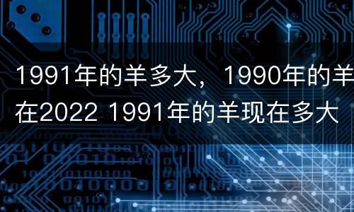 1991年的羊多大，1990年的羊在2022 1991年的羊现在多大