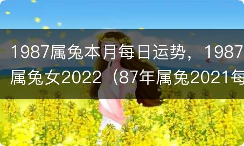 1987属兔本月每日运势，1987属兔女2022（87年属兔2021每月每日运程）