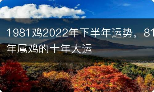1981鸡2022年下半年运势，81年属鸡的十年大运