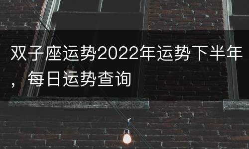 双子座运势2022年运势下半年，每日运势查询