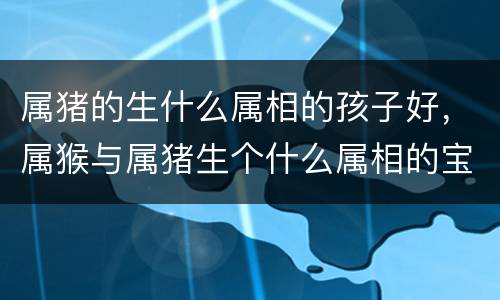 属猪的生什么属相的孩子好，属猴与属猪生个什么属相的宝宝，属猴