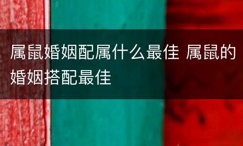 属鼠婚姻配属什么最佳 属鼠的婚姻搭配最佳