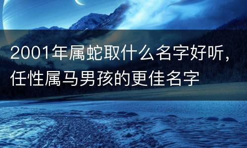 2001年属蛇取什么名字好听，任性属马男孩的更佳名字