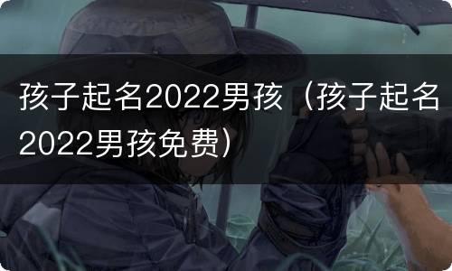 孩子起名2022男孩（孩子起名2022男孩免费）
