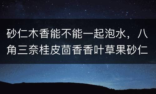 砂仁木香能不能一起泡水，八角三奈桂皮茴香香叶草果砂仁白蔻肉蔻香菜籽木香