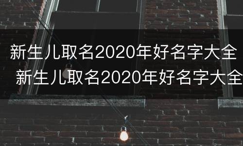 新生儿取名2020年好名字大全 新生儿取名2020年好名字大全男孩