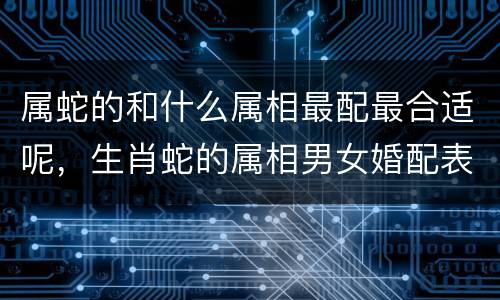 属蛇的和什么属相最配最合适呢，生肖蛇的属相男女婚配表