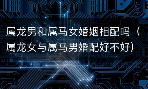 属龙男和属马女婚姻相配吗（属龙女与属马男婚配好不好）