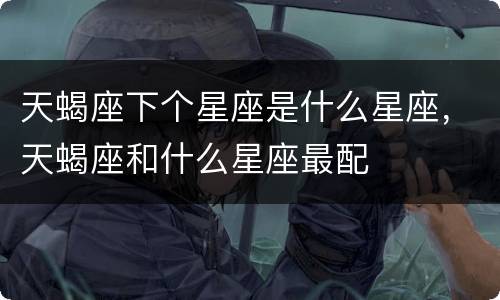 天蝎座下个星座是什么星座，天蝎座和什么星座最配