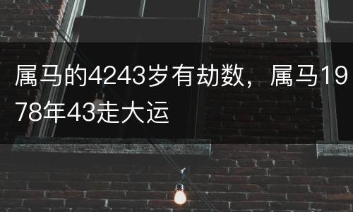 属马的4243岁有劫数，属马1978年43走大运