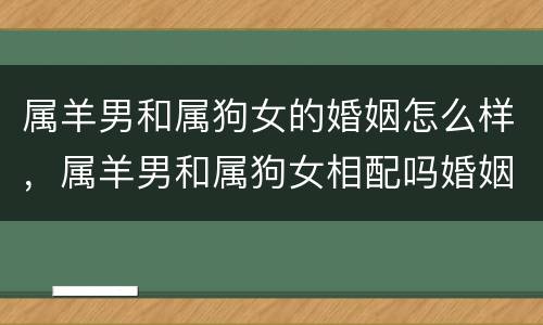 属羊男和属狗女的婚姻怎么样，属羊男和属狗女相配吗婚姻怎样