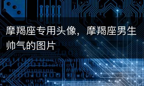 摩羯座专用头像，摩羯座男生帅气的图片