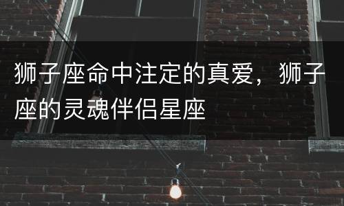 狮子座命中注定的真爱，狮子座的灵魂伴侣星座