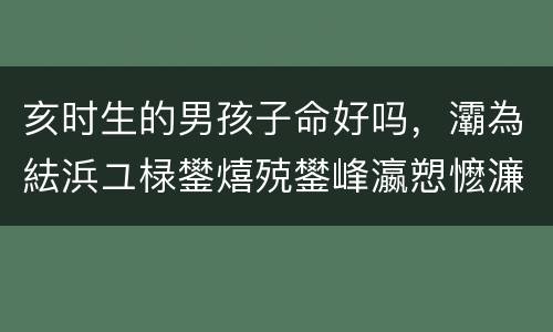 亥时生的男孩子命好吗，灞為紶浜ユ椂鐢熺殑鐢峰瀛愬懡濂藉悧