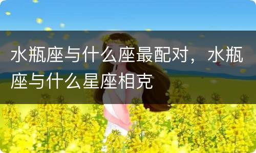 水瓶座与什么座最配对，水瓶座与什么星座相克