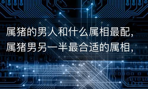 属猪的男人和什么属相最配，属猪男另一半最合适的属相，查属猪摩