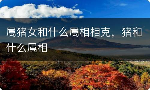 属猪女和什么属相相克，猪和什么属相