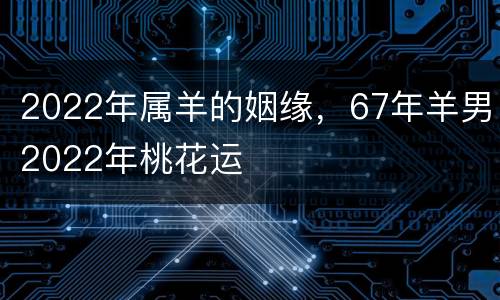 2022年属羊的姻缘，67年羊男2022年桃花运