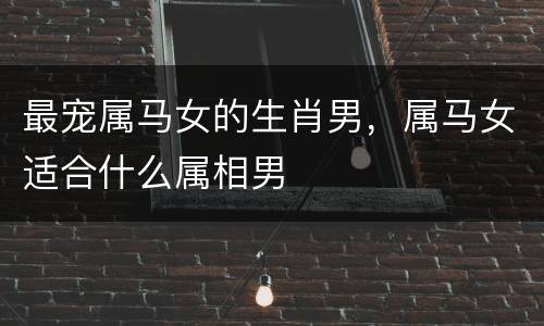最宠属马女的生肖男，属马女适合什么属相男
