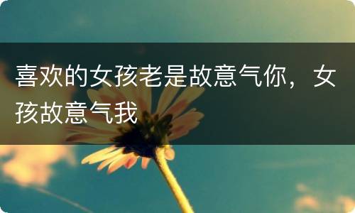 喜欢的女孩老是故意气你，女孩故意气我