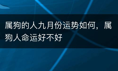 属狗的人九月份运势如何，属狗人命运好不好