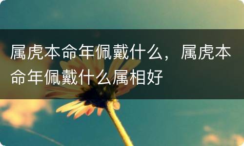 属虎本命年佩戴什么，属虎本命年佩戴什么属相好