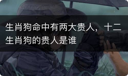 生肖狗命中有两大贵人，十二生肖狗的贵人是谁