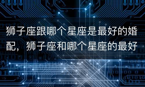 狮子座跟哪个星座是最好的婚配，狮子座和哪个星座的最好匹配