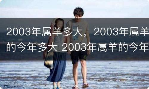 2003年属羊多大，2003年属羊的今年多大 2003年属羊的今年多少岁呀