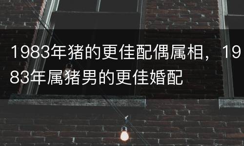 1983年猪的更佳配偶属相，1983年属猪男的更佳婚配