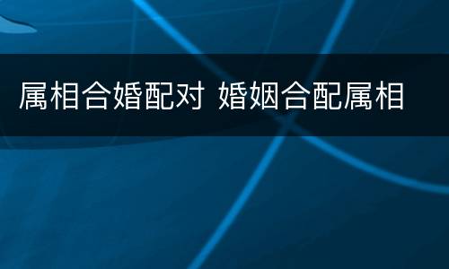 属相合婚配对 婚姻合配属相