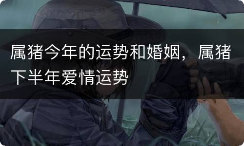属猪今年的运势和婚姻，属猪下半年爱情运势