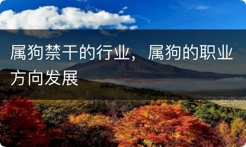 属狗禁干的行业，属狗的职业方向发展