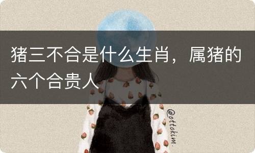 猪三不合是什么生肖，属猪的六个合贵人