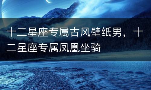 十二星座专属古风壁纸男，十二星座专属凤凰坐骑