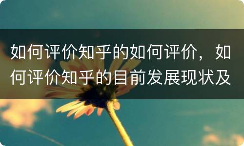 如何评价知乎的如何评价，如何评价知乎的目前发展现状及盈利模式